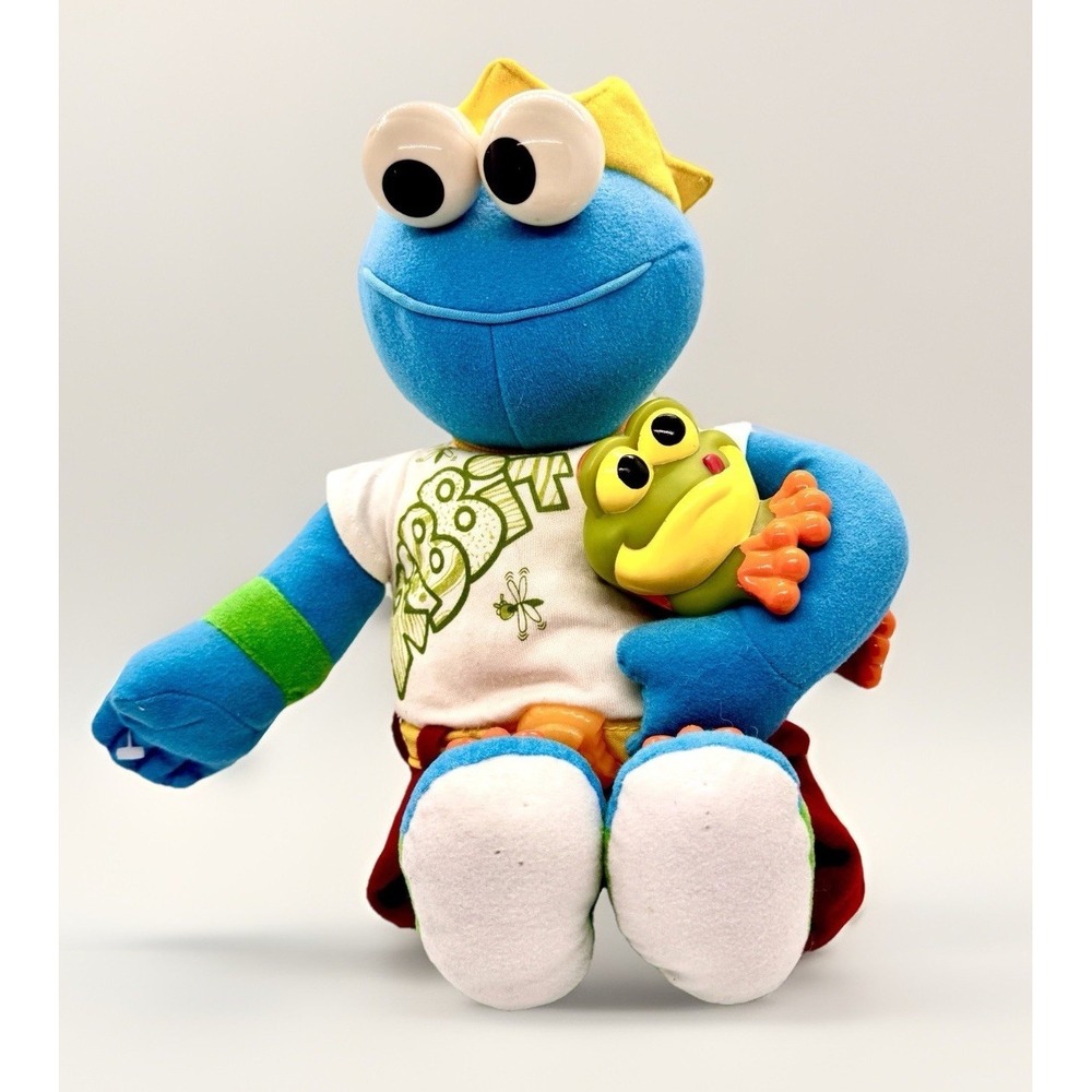 1998‎ Sesame Street Cookie Monster Magic Lights Plush Tyco Frog No Sound Vintage